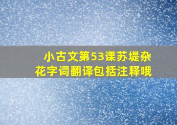 小古文第53课苏堤杂花字词翻译包括注释哦