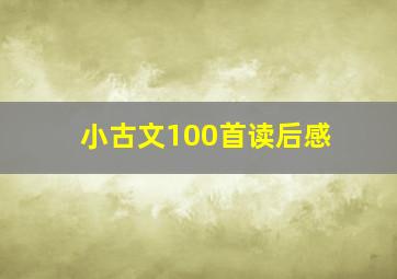 小古文100首读后感