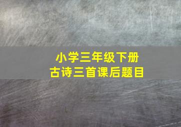 小学三年级下册古诗三首课后题目