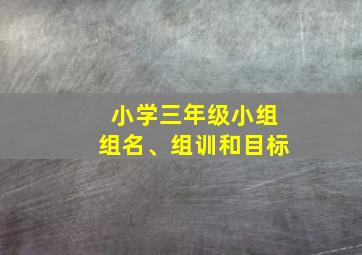 小学三年级小组组名、组训和目标