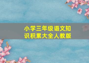 小学三年级语文知识积累大全人教版