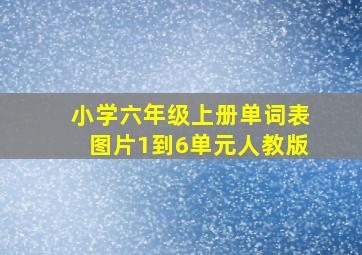 小学六年级上册单词表图片1到6单元人教版