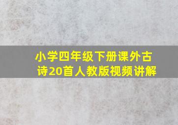 小学四年级下册课外古诗20首人教版视频讲解