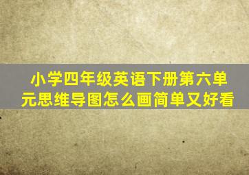 小学四年级英语下册第六单元思维导图怎么画简单又好看