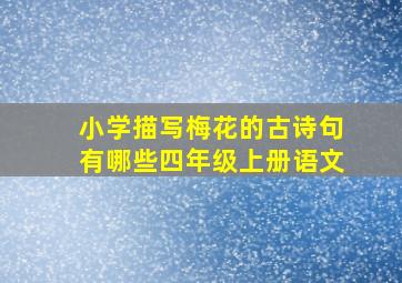 小学描写梅花的古诗句有哪些四年级上册语文