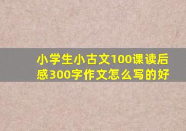 小学生小古文100课读后感300字作文怎么写的好