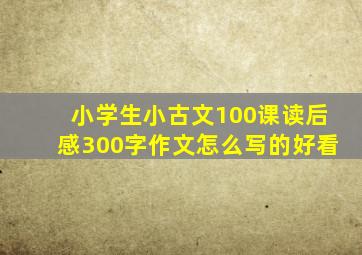 小学生小古文100课读后感300字作文怎么写的好看