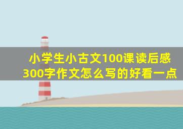 小学生小古文100课读后感300字作文怎么写的好看一点