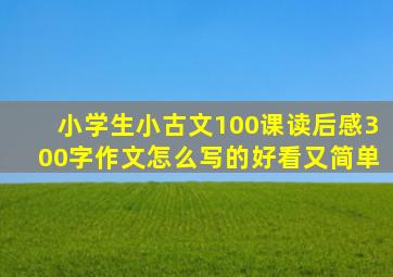 小学生小古文100课读后感300字作文怎么写的好看又简单