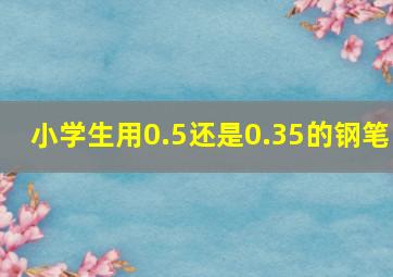 小学生用0.5还是0.35的钢笔