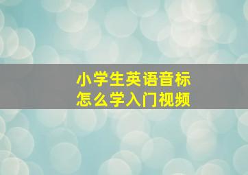 小学生英语音标怎么学入门视频