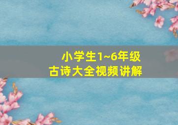 小学生1~6年级古诗大全视频讲解