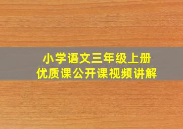 小学语文三年级上册优质课公开课视频讲解