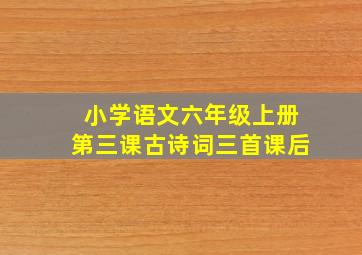 小学语文六年级上册第三课古诗词三首课后