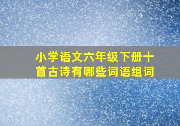 小学语文六年级下册十首古诗有哪些词语组词