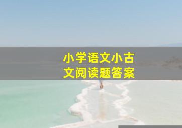 小学语文小古文阅读题答案