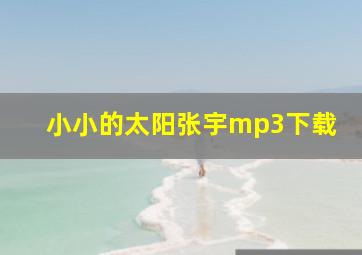 小小的太阳张宇mp3下载