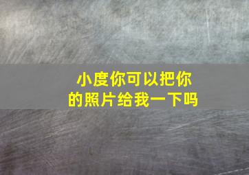 小度你可以把你的照片给我一下吗