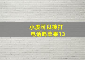 小度可以接打电话吗苹果13