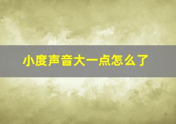 小度声音大一点怎么了