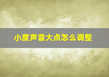 小度声音大点怎么调整