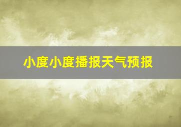 小度小度播报天气预报