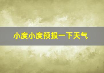 小度小度预报一下天气