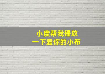 小度帮我播放一下爱你的小布