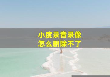 小度录音录像怎么删除不了