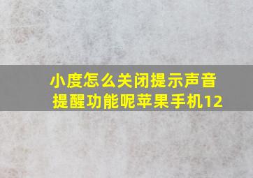 小度怎么关闭提示声音提醒功能呢苹果手机12