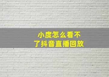 小度怎么看不了抖音直播回放