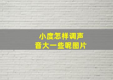 小度怎样调声音大一些呢图片