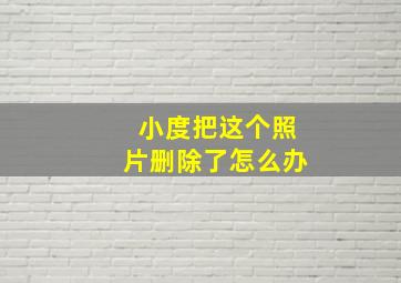 小度把这个照片删除了怎么办