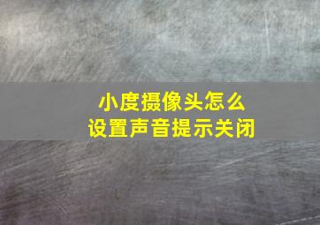 小度摄像头怎么设置声音提示关闭