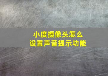 小度摄像头怎么设置声音提示功能