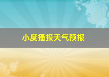 小度播报天气预报