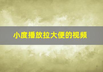 小度播放拉大便的视频