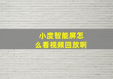 小度智能屏怎么看视频回放啊