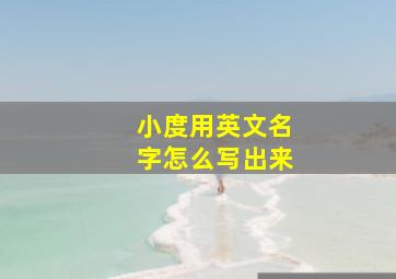 小度用英文名字怎么写出来