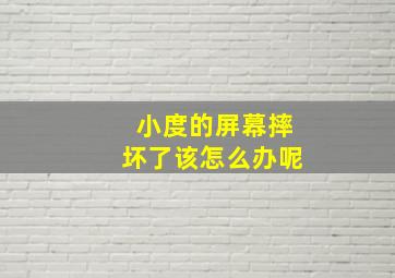 小度的屏幕摔坏了该怎么办呢