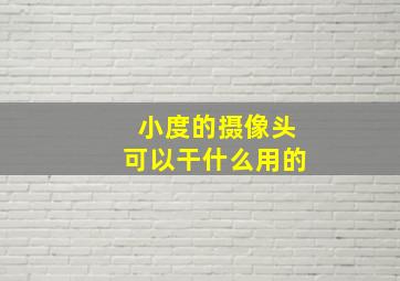 小度的摄像头可以干什么用的