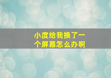 小度给我换了一个屏幕怎么办啊