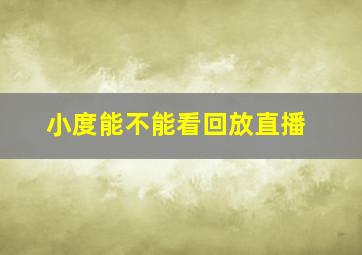 小度能不能看回放直播