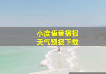 小度语音播报天气预报下载