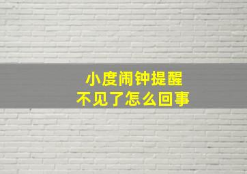 小度闹钟提醒不见了怎么回事