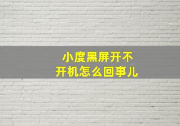 小度黑屏开不开机怎么回事儿