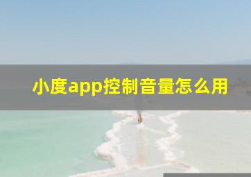 小度app控制音量怎么用