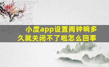 小度app设置闹钟响多久就关闭不了啦怎么回事