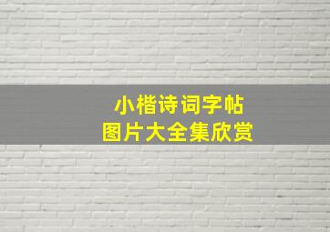 小楷诗词字帖图片大全集欣赏