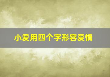 小爱用四个字形容爱情